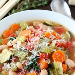 You won't believe the flavor in this easy-to-make Tuscan Vegetable Soup! Who knew healthy could taste so good?! This healthy soup is gluten-free, vegetarian, clean-eating and low carb. The best part? Is it SO GOOD!