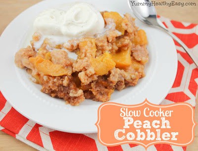 Slow Cooker Peach Cobbler Crock pot peach cobbler