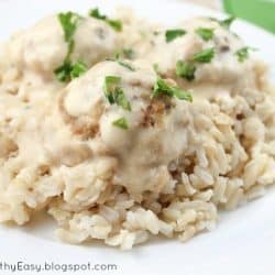 These Baked Turkey Meatballs in Cream Sauce are the most rich and flavorful meatballs I’ve ever had. Even when made with lean ground turkey, they are crazy moist!