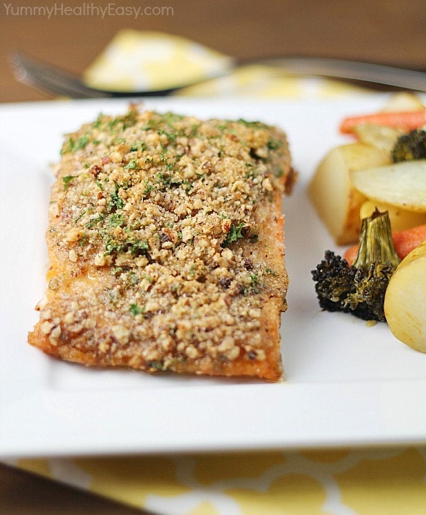 Pecan Crusted Honey-Mustard Salmon
