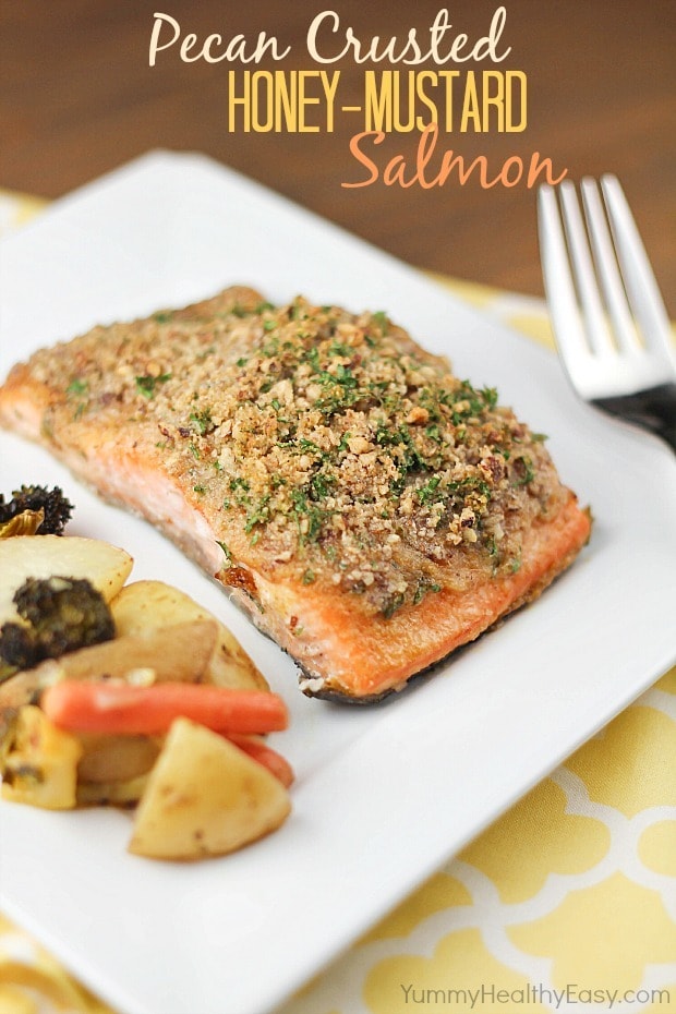 Pecan Crusted Honey-Mustard Salmon