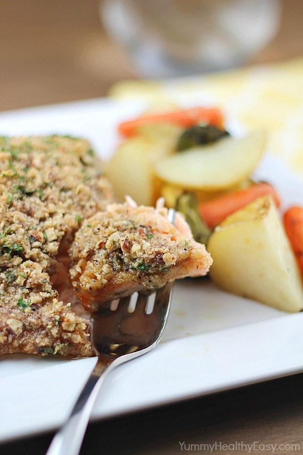 Pecan Crusted Honey-Mustard Salmon