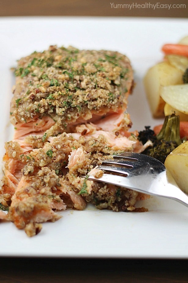 Pecan Crusted Honey-Mustard Salmon