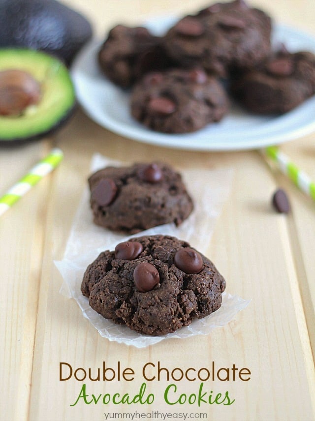 Double Chocolate Avocado Cookies Chocolate Cookies with what's that?! AVOCADO?! Yup. Amazing, moist, chocolatey, rich Double Chocolate Avocado Cookies! Prepare to fall in love.