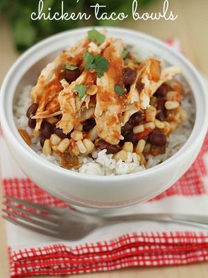 Easy Crock Pot Chicken Taco Bowls