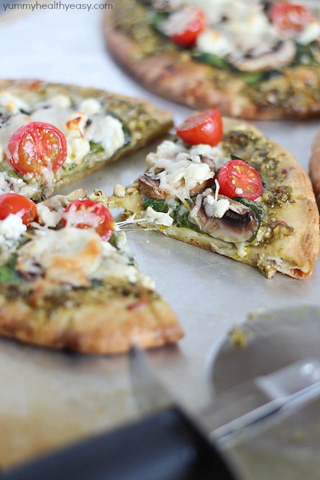 Easy Pita Pesto Pizza 4