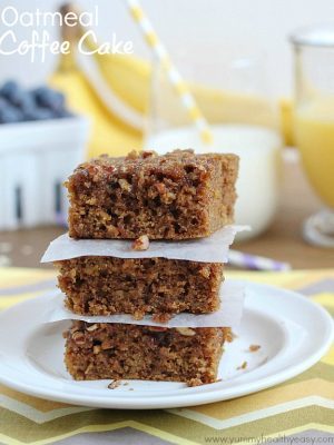 Oatmeal Coffee Cake | delicious breakfast cake made using oatmeal for the moistest cake you'll ever eat! Great for not only breakfast, but dessert too!