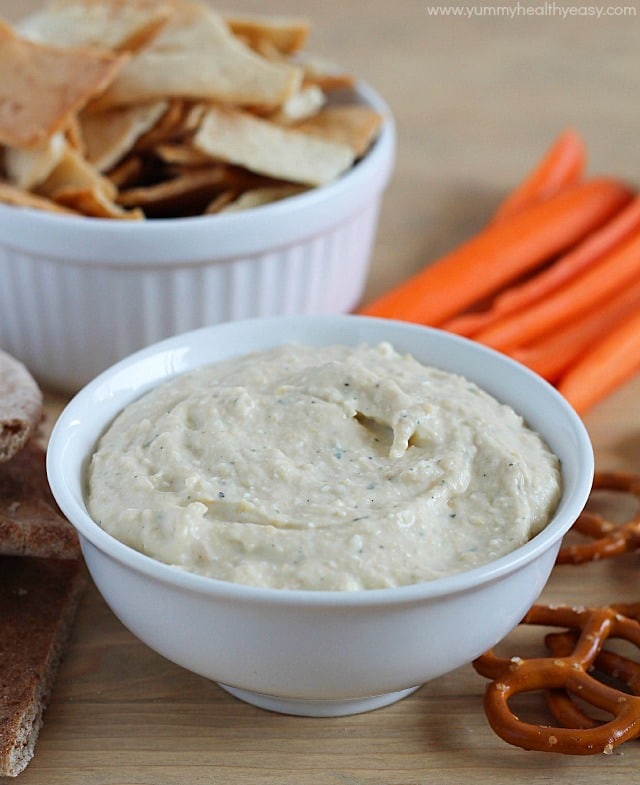 Ranch Hummus Dip | Perfect paired with fresh veggies & pita chips and is FULL of protein and flavor! It's a creamy and delicious dip that takes only 5 minutes to throw together! Ranch Hummus Dip | Perfect paired with fresh veggies & pita chips and is FULL of protein and flavor! It's a creamy and delicious dip that takes only 5 minutes to throw together!