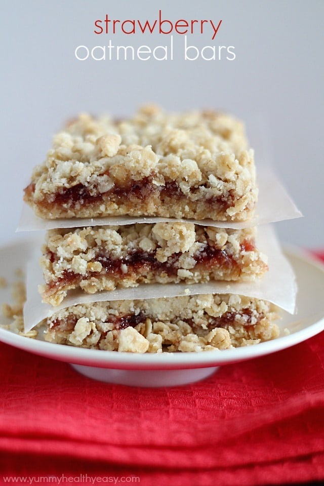 Strawberry Oatmeal Bars | delicious bars using only a handful of easy ingredients (cake mix & strawberry jam!) to make the fastest and yummiest dessert! Strawberry Oatmeal Bars | delicious bars using only a handful of easy ingredients (cake mix & strawberry jam!) to make the fastest and yummiest dessert!
