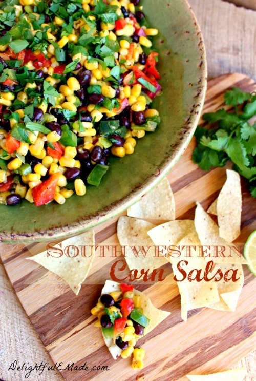 Southwestern Corn Salsa from Delightful E Made Southwestern Corn Salsa from Delightful E Made