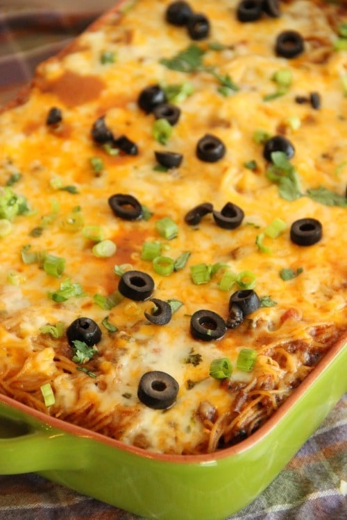Taco Spaghetti Bake from Diary of a Recipe Collector Taco Spaghetti Bake from Diary of a Recipe Collector