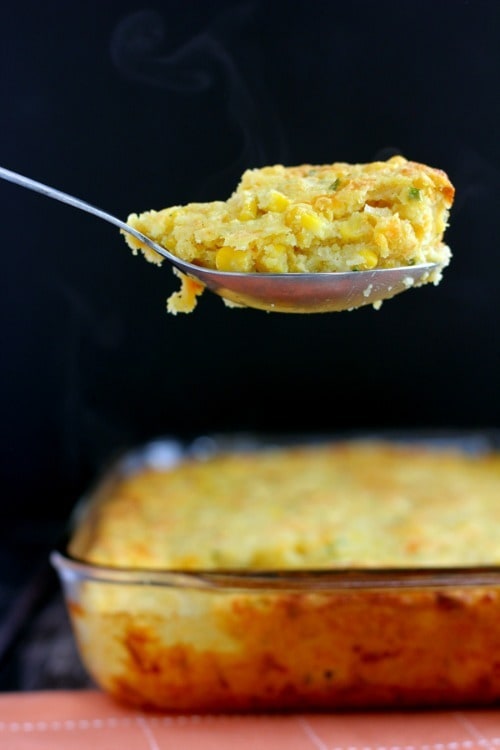 Green Chili and Chive Cornbread Casserole from Melanie Makes Green Chili and Chive Cornbread Casserole from Melanie Makes