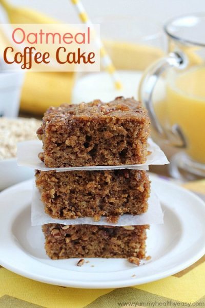 Oatmeal Coffee Cake by YummyHealthyEasy.com