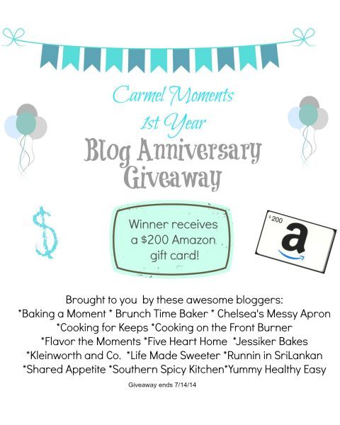 Carmel Moments Blog Anniversary Giveaway - $200 Amazon Gift Card!
