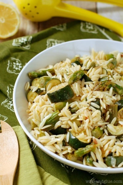 Orzo Pasta Salad with Asparagus and Zucchini - Wine and Glue