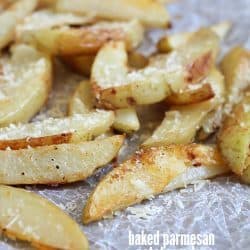 Potato wedges that are baked, sprinkled with parmesan, and then served with fry sauce. Can't wait to try these!