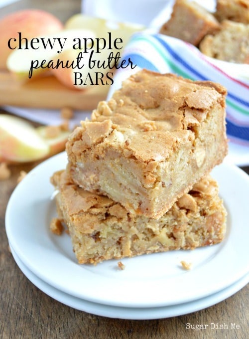 Chewy Apple Peanut Butter Bars from Sugar Dish Me