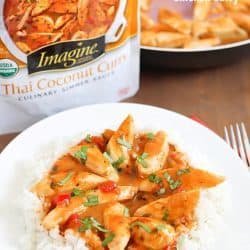 Quick & Easy Thai Coconut Chicken Curry - made in 10 minutes and all in one pan. Doesn't get much easier than that! #panwithaplan #imaginenation