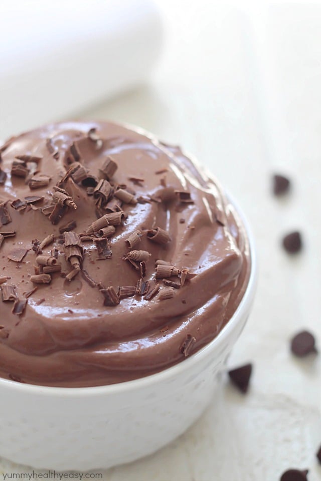 Chocolate Tofu Pudding - velvety smooth, chocolatey and unbelievably easy! Only three main ingredients and a few spices will make you a dessert you won't even believe is healthier! Chocolate Tofu Pudding - velvety smooth, chocolatey and unbelievably easy! Only three main ingredients and a few spices will make you a dessert you won't even believe is healthier!