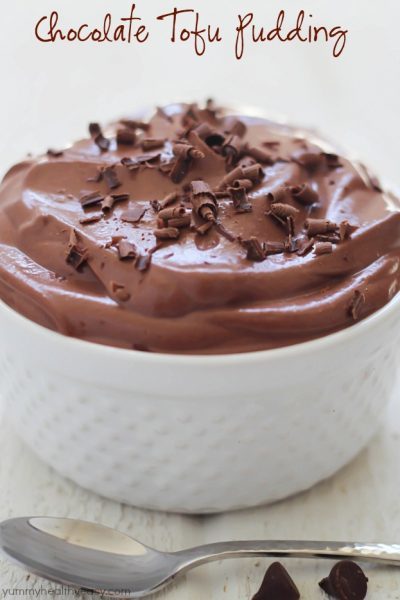 Chocolate Tofu Pudding - velvety smooth, chocolatey and unbelievably easy! Only three main ingredients and a few spices will make you a dessert you won't even believe is healthier!