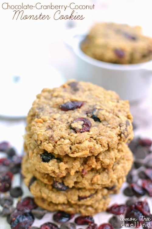 Cranberry Coconut Monster Cookies from Lemon Tree Dwelling