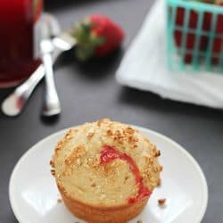 Simply delicious Strawberry Jam (filled) Breakfast Muffins. Make extras and freeze, then heat in the microwave for a few seconds for a quick breakfast!