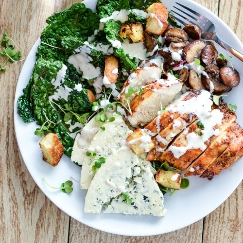 Charred Kale Casear Salad with Honey Chipotle Chicken by Cooking & Beer