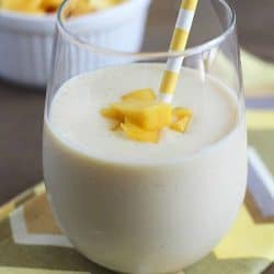 Fresh, easy and healthy mango smoothie with tofu as the protein!!
