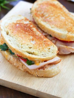 Incredibly delicious Grilled Turkey and Cheese sandwiches with a southwestern flair and homemade chipotle mayo. This is a turkey sandwich unlike any other you've tasted...