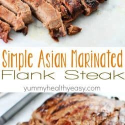 This Asian Marinated Flank Steak has few ingredients but tastes AMAZING!! Super simple and doesn't take long to cook, but is flavorful, juicy and tender. A must-make!
