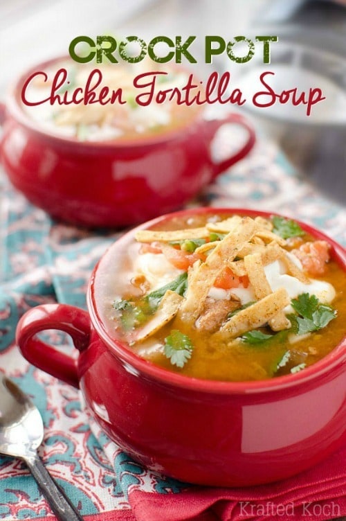 Crock Pot Chicken Tortilla Soup by The Creative Bite