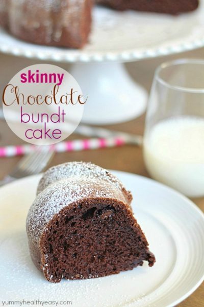 Skinny Chocolate Bundt Cake by Yummy Healthy Easy