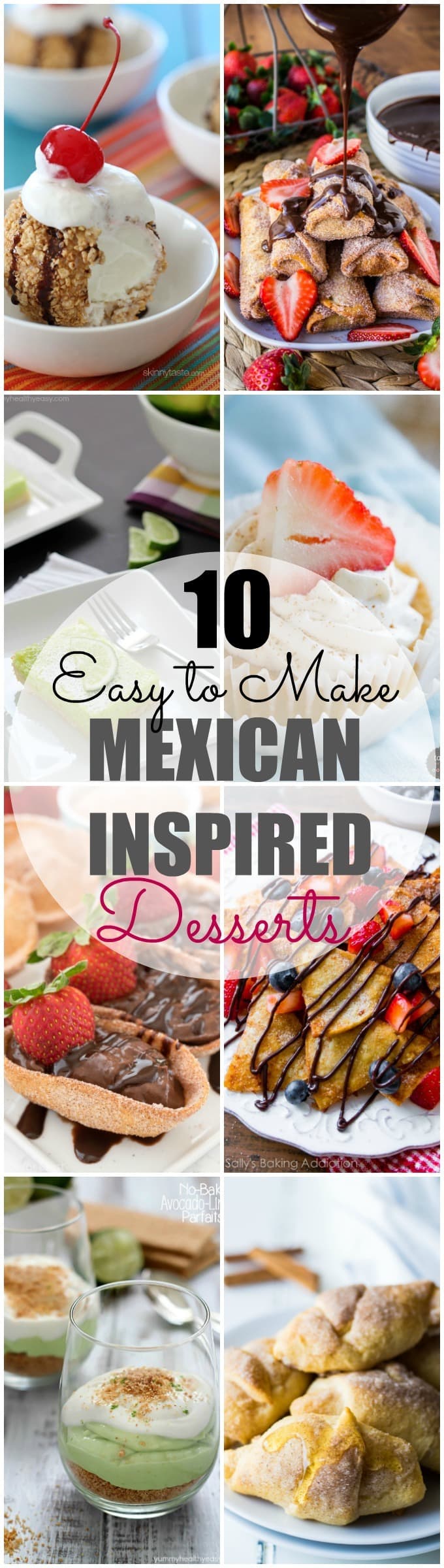 These EASY to make Mexican Inspired Desserts are sure to be a hit! Perfect for an everyday dessert for the family or even possibly a cinco de mayo get together?! Whatever the occasion these simple recipes are so creative, they are sure to knock everyone's socks off! 