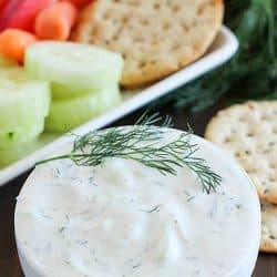Cucumber Dill Dip recipe that's both creamy and refreshing! A delicious way to get you to eat more veggies. ;) Plus a fun giveaway from Smithfield - check it out!