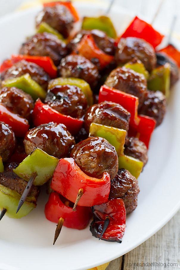 Sweet and Sour Meatball Skewers by Taste and Tell