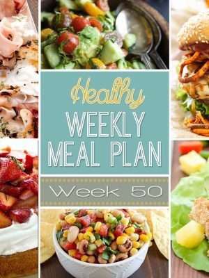 Plan out your meals with ease with our Healthy Weekly Meal Plan! Week #50 is filled with healthy main dishes to add to your dinner rotation. Plus a breakfast, lunch, snack and even an amazing dessert, too!