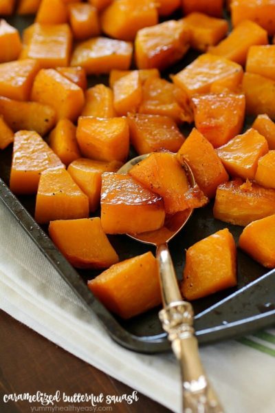 Caramelized Butternut Squash makes the tastiest side dish! It's one of the best ways to cook butternut squash and it's super easy to make! With a little sweet and a little spice, this butternut squash recipe will knock your socks off! AD