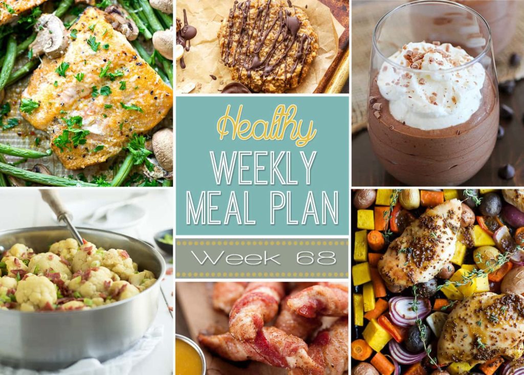 Healthy Weekly Meal Plan #68 - get your weekly menu ready for the week with these easy and healthy dinner ideas! Don't forget the healthy breakfast, lunch, snack and side dish recipes, too! You're welcome. ;)