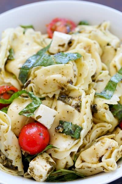 Easy & Flavorful Tortellini Pesto Salad!