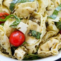 This Easy Tortellini Pesto Salad is the perfect side dish for a summer BBQ!