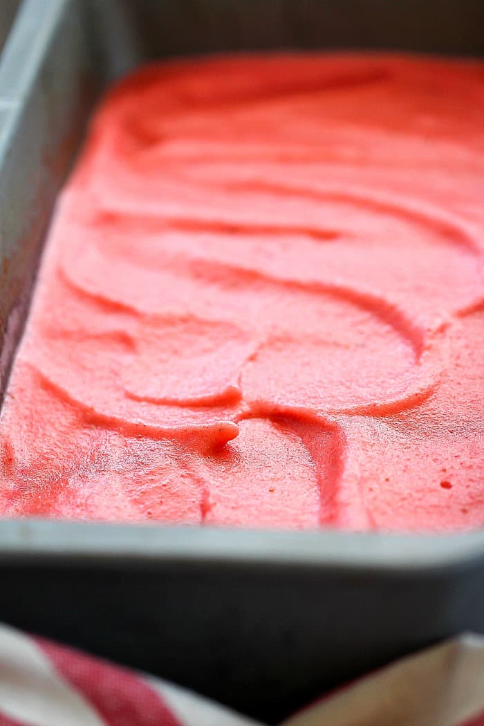 This incredibly easy Strawberry Sorbet Recipe will rock your world! Only a few ingredients and a blender needed! #AD